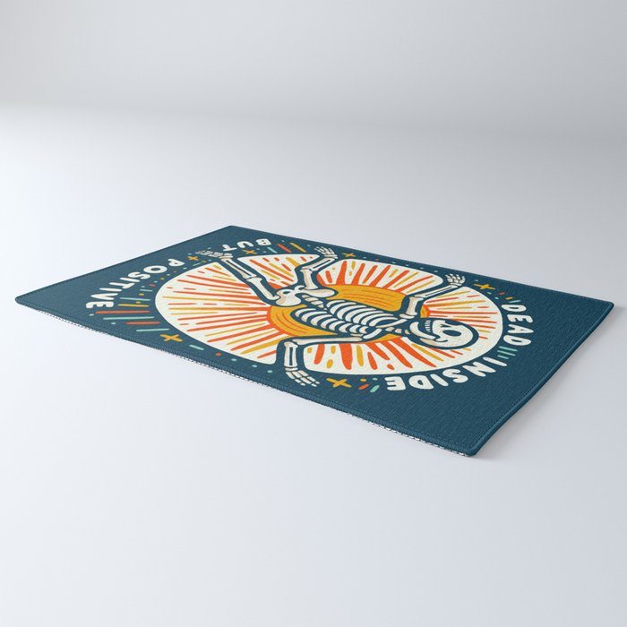 Dead inside but Positive - embrace your inner optimist Rug Gallery Image 3
