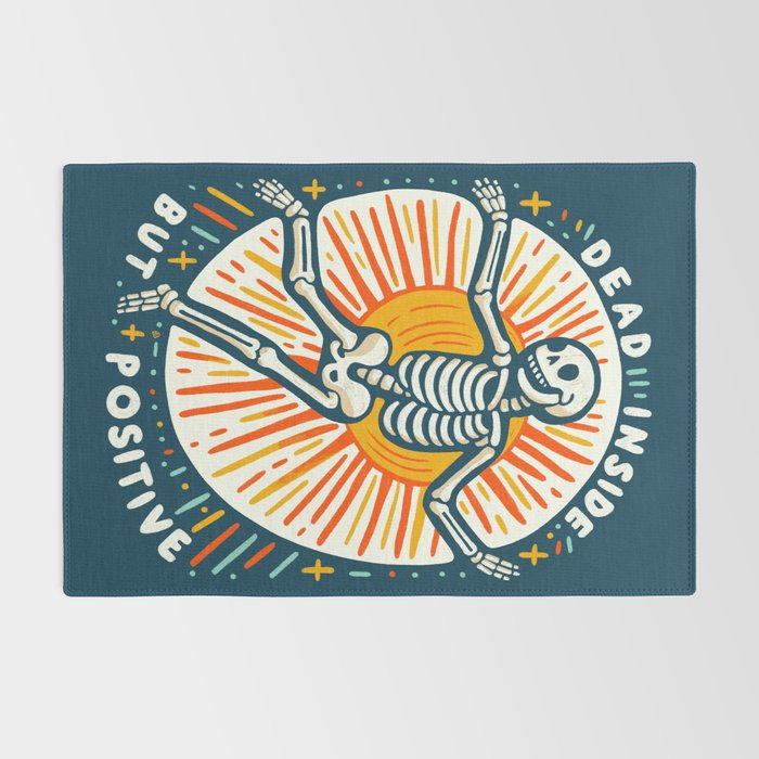 Dead inside but Positive - embrace your inner optimist Rug Gallery Image 2