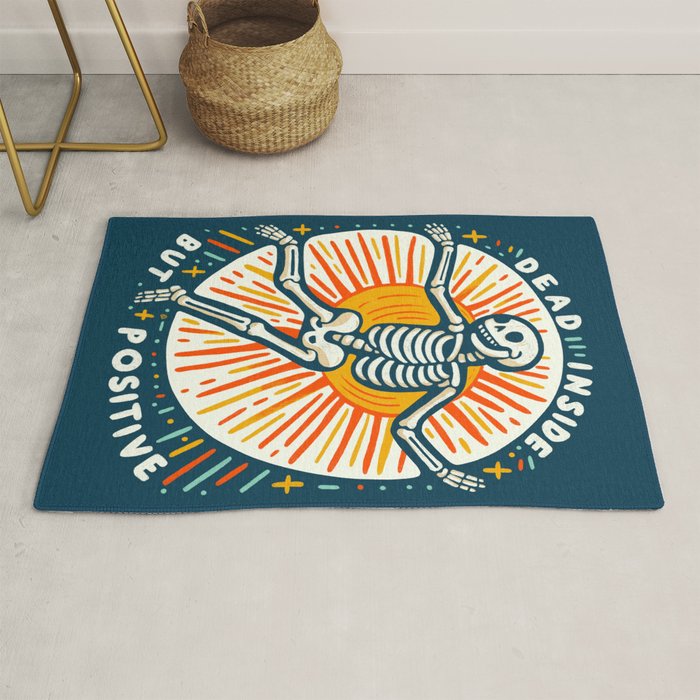 Dead inside but Positive - embrace your inner optimist Rug Gallery Image 1