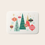 Retro Christmas Card Theme - Plain White Bath Mat Gallery Image 1