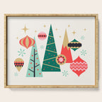Retro Christmas Card Theme - Plain White Serving Tray Gallery Image 1