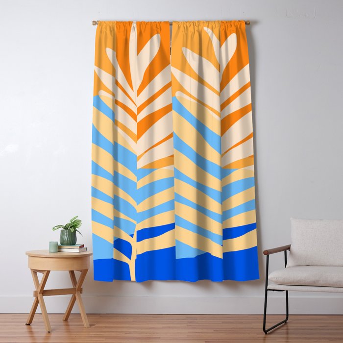 Tropical Beach at Sunset Window Curtain Gallery Image 1