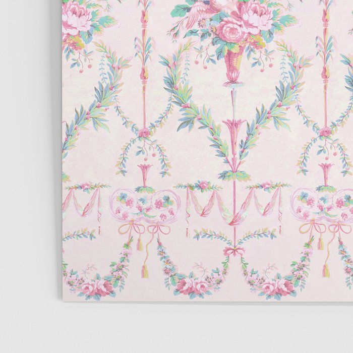 French wallpaper, birds and floral swags Poster Gallery Image 3