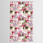 Vintage & Shabby Chic Pink Cockatoo Tropical Flower Jungle Tablecloth Gallery Image 2