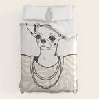 He Who Should Not Be Bagged | Cute Dog Chihuahua Fashion Quote Line Art, Pet Animal Movie Pun Funny, Typography Letters Phrase Dialogue Words, Contemporary Modern Minimal Patterned Bag Comforter Gallery Image 6