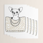 He Who Should Not Be Bagged | Cute Dog Chihuahua Fashion Quote Line Art, Pet Animal Movie Pun Funny, Typography Letters Phrase Dialogue Words, Contemporary Modern Minimal Patterned Bag Wrapping Paper Gallery Image 3