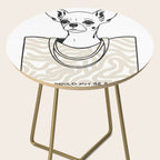 He Who Should Not Be Bagged | Cute Dog Chihuahua Fashion Quote Line Art, Pet Animal Movie Pun Funny, Typography Letters Phrase Dialogue Words, Contemporary Modern Minimal Patterned Bag Side Table Gallery Image 2