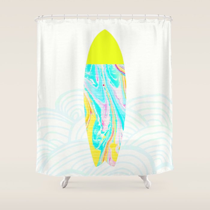 psychedelic surf Shower Curtain Gallery Image 1
