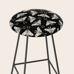 Luna Moth In Black and White Stool Gallery Image 2