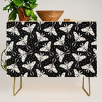 Luna Moth In Black and White Credenza Gallery Image 1