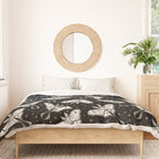 Luna Moth In Black and White Duvet Cover Gallery Image 3