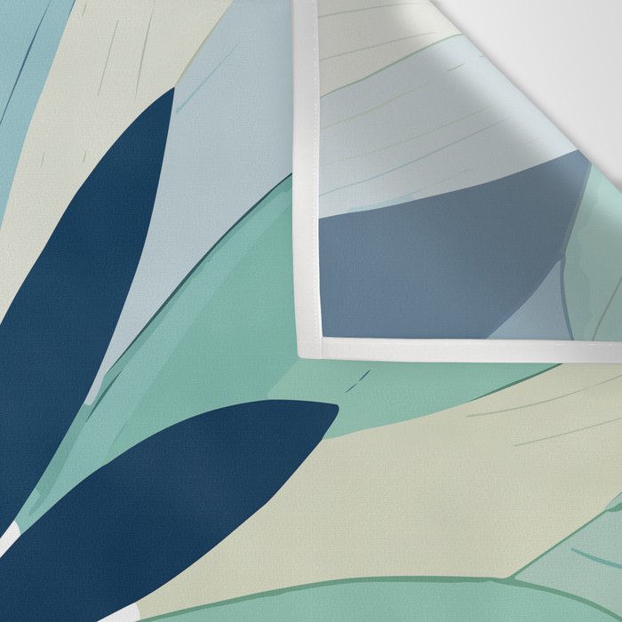 Blooming in Floral Blue and Green Wall Tapestry Gallery Image 3