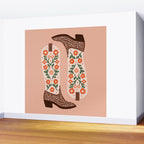 Cowgirl Boots - Orange and Green Wall Mural Gallery Image 2