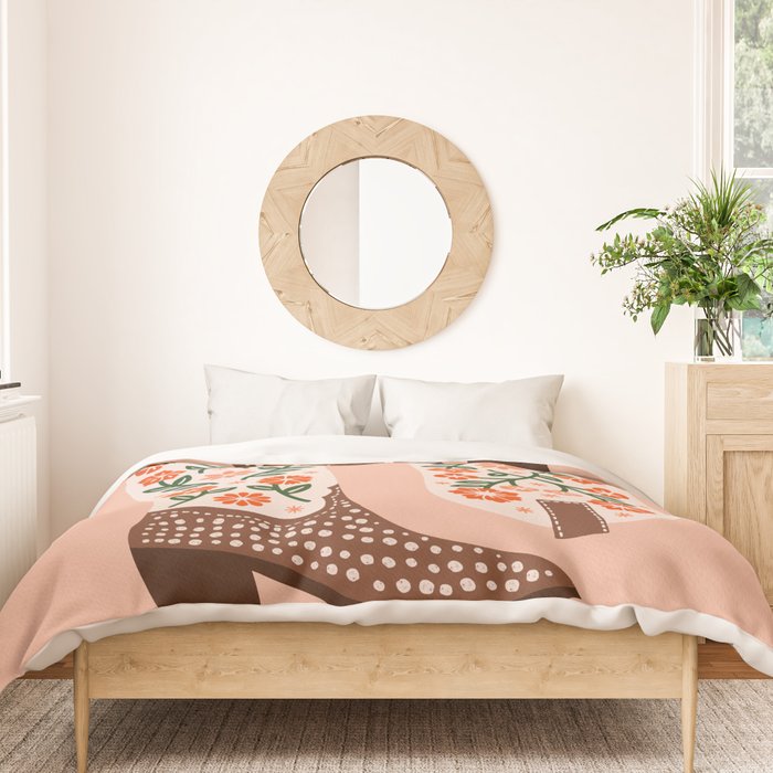 Cowgirl Boots - Orange and Green Duvet Cover Gallery Image 3