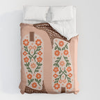Cowgirl Boots - Orange and Green Duvet Cover Gallery Image 6