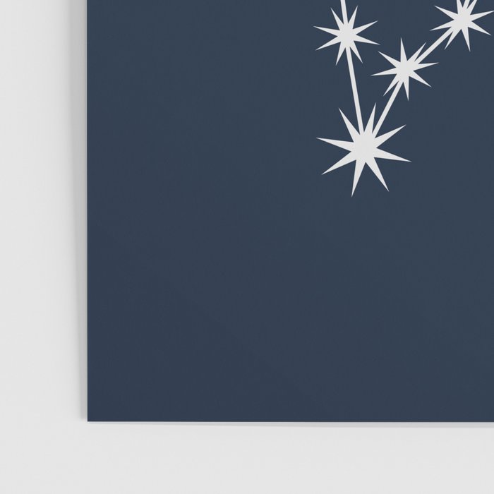Pisces Zodiac Star Constellation Line Art Dark Blue Poster Gallery Image 3