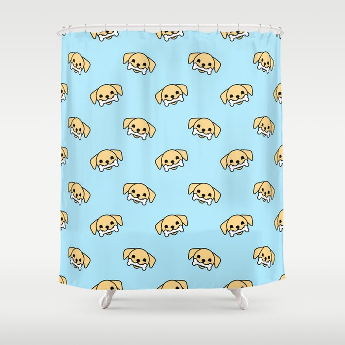Fun dog pet cartoon pattern Shower Curtain Gallery Image 1