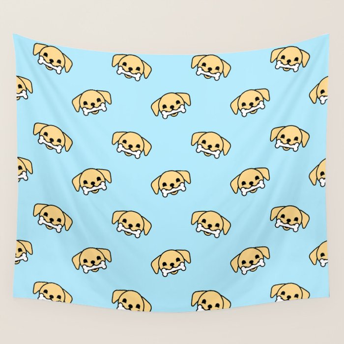 Fun dog pet cartoon pattern Wall Tapestry Gallery Image 4