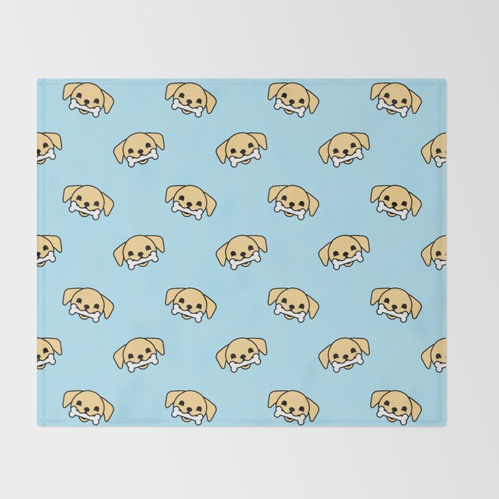Fun dog pet cartoon pattern Throw Blanket Gallery Image 2