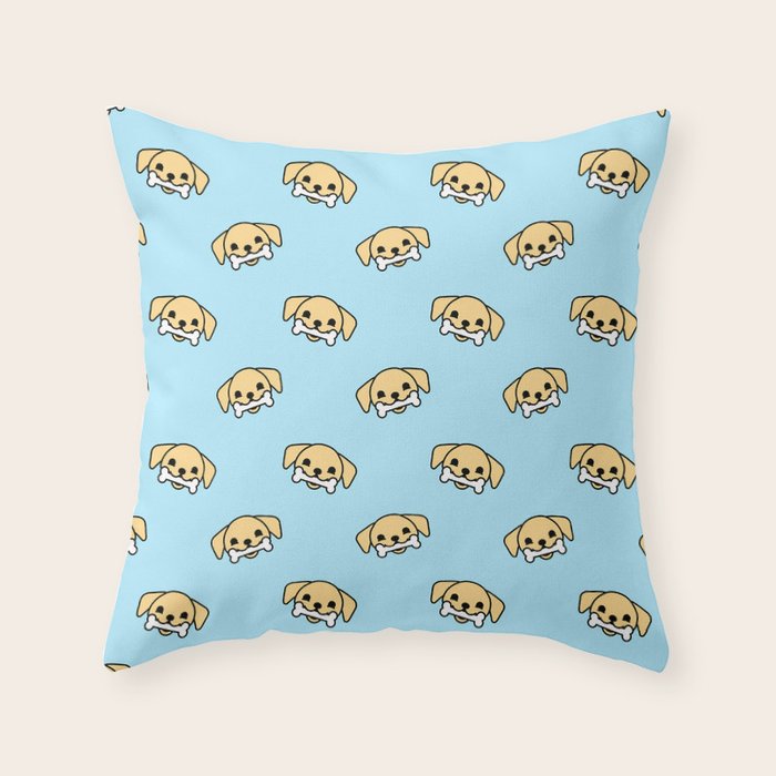 Fun dog pet cartoon pattern Throw Pillow Gallery Image 6