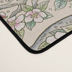 Wolf & Wild Apple Blossoms | Botanical Animal Art Desk Mat Gallery Image 4