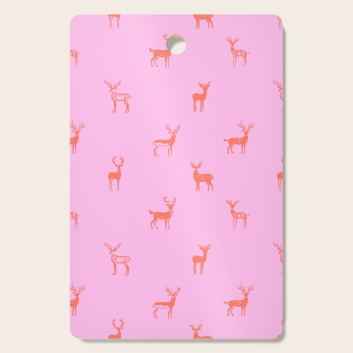 Vintage christmas deer animal pattern art Cutting Board Gallery Image 1