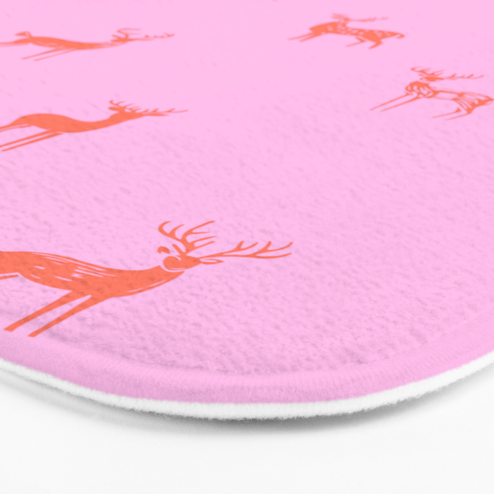 Vintage christmas deer animal pattern art Bath Mat Gallery Image 3