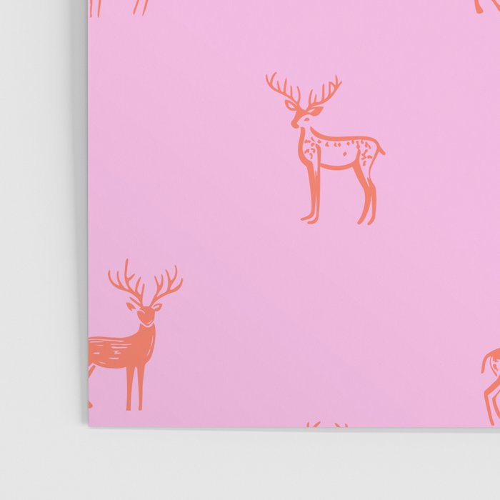 Vintage christmas deer animal pattern art Poster Gallery Image 3