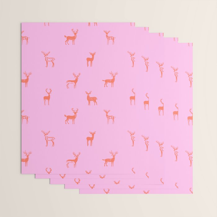 Vintage christmas deer animal pattern art Wrapping Paper Gallery Image 3