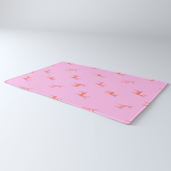 Vintage christmas deer animal pattern art Rug Gallery Image 3