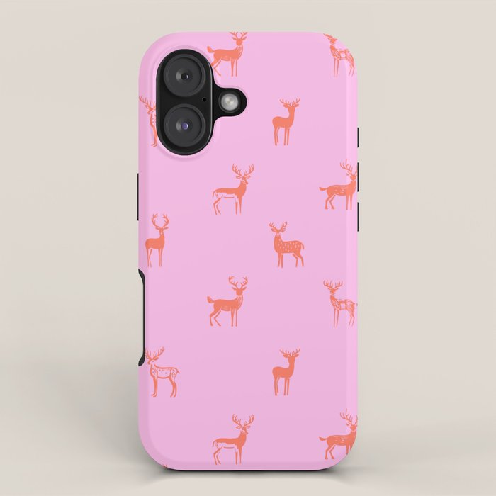 Vintage christmas deer animal pattern art iPhone Case Gallery Image 1