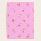 Vintage christmas deer animal pattern art Poster Gallery Image 4