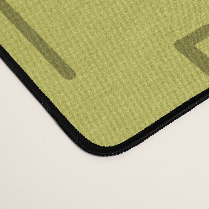 Mid-Century Modern Kinetikos Pattern in Light Avocado Lime Green and Retro Orange Desk Mat Gallery Image 4