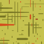 Mid-Century Modern Kinetikos Pattern in Light Avocado Lime Green and Retro Orange Coffee Mug Gallery Image 2