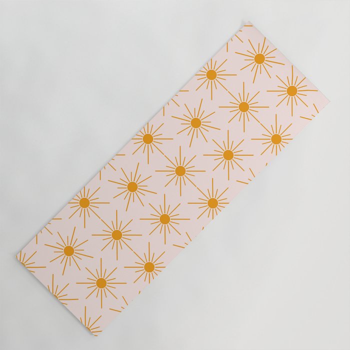 Sun Pattern On Pink Background Yoga Mat Gallery Image 1
