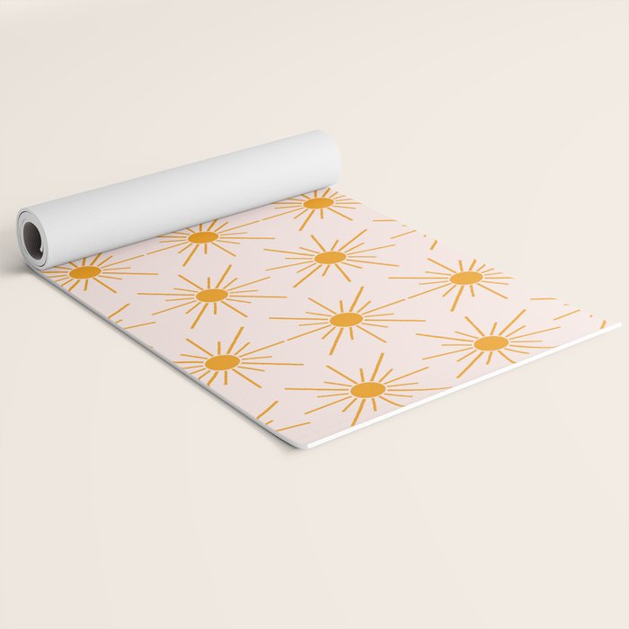 Sun Pattern On Pink Background Yoga Mat Gallery Image 2