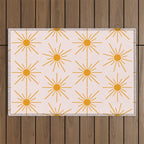 Sun Pattern On Pink Background Outdoor Rug Gallery Image 1