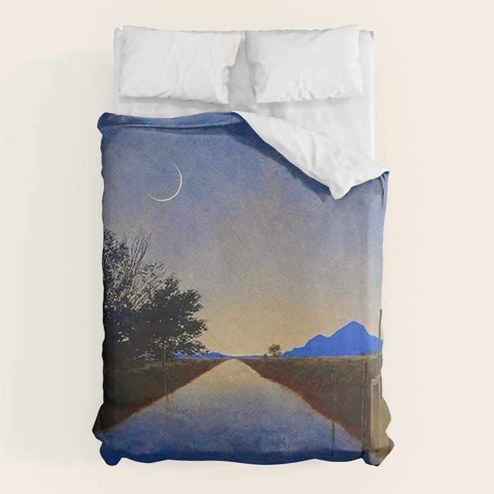 Hot Springs, Yavapai, Arizona landscape painting by Maxfield Parrish Duvet Cover Gallery Image 6