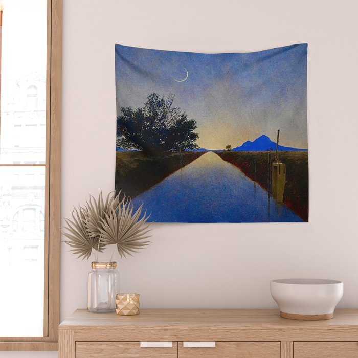 Hot Springs, Yavapai, Arizona landscape painting by Maxfield Parrish Wall Tapestry Gallery Image 2