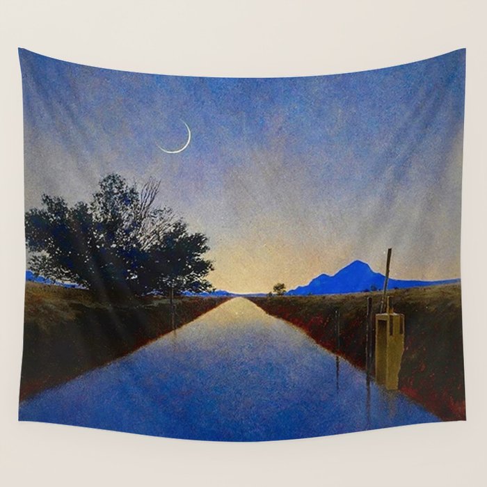 Hot Springs, Yavapai, Arizona landscape painting by Maxfield Parrish Wall Tapestry Gallery Image 4