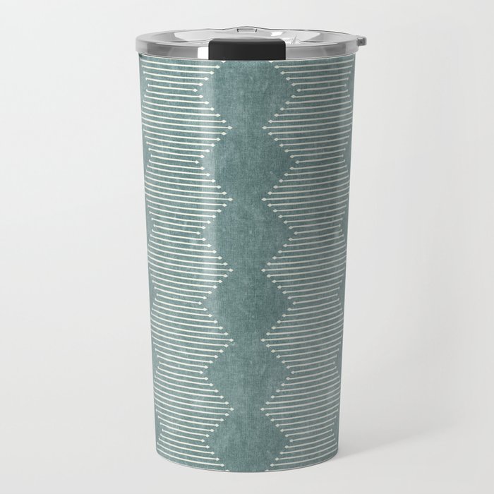 mudcloth diamonds - dusty blue Travel Mug Gallery Image 1
