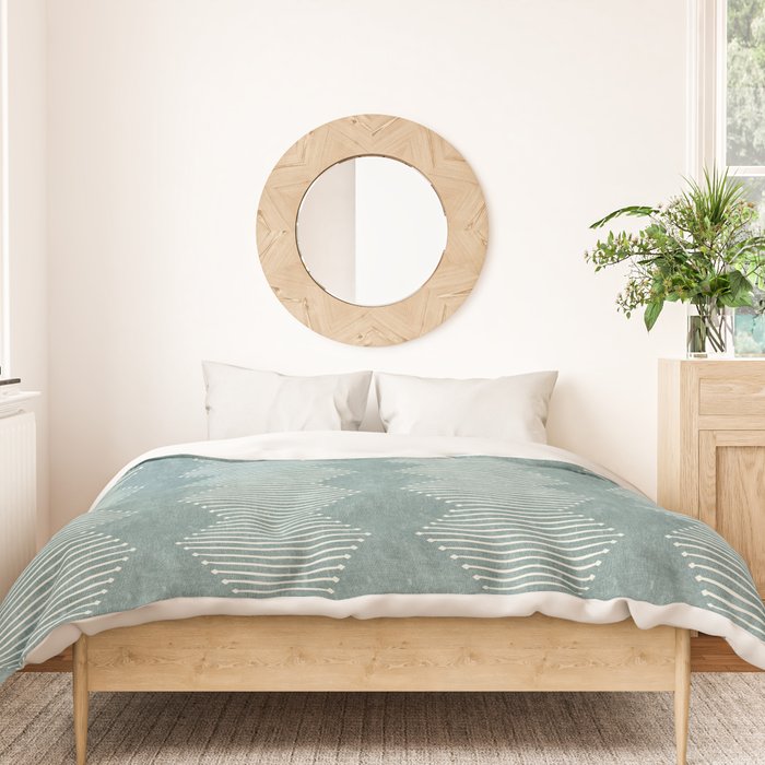 mudcloth diamonds - dusty blue Duvet Cover Gallery Image 3