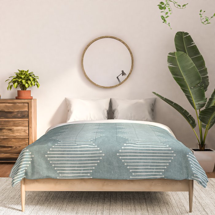 mudcloth diamonds - dusty blue Comforter Gallery Image 3