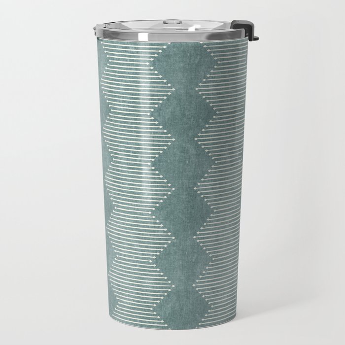 mudcloth diamonds - dusty blue Travel Mug Gallery Image 2