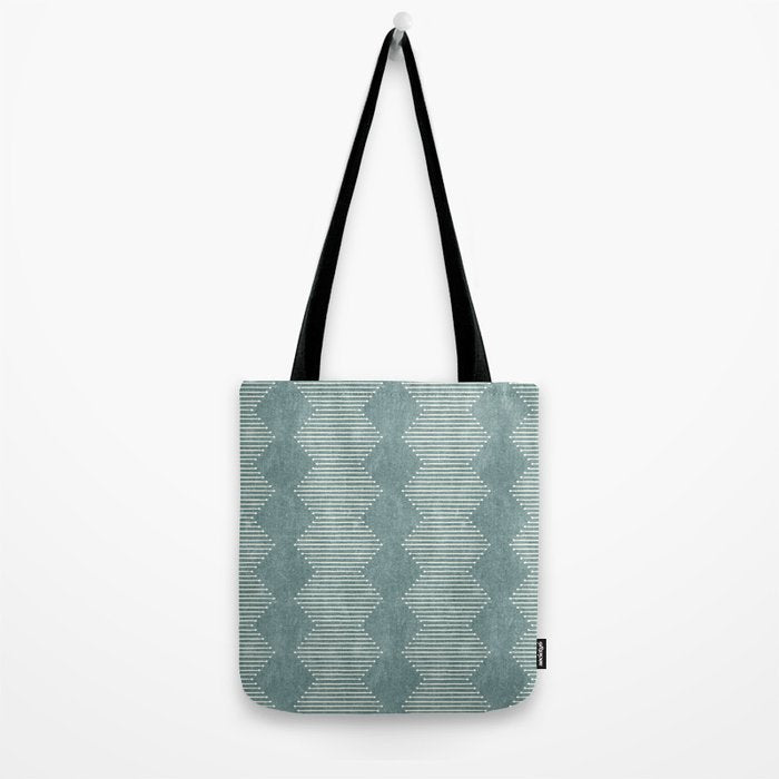 mudcloth diamonds - dusty blue Tote Bag Gallery Image 2