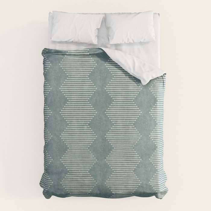 mudcloth diamonds - dusty blue Duvet Cover Gallery Image 6
