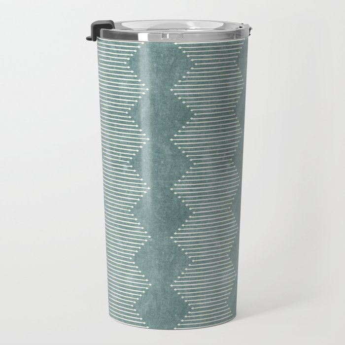 mudcloth diamonds - dusty blue Travel Mug Gallery Image 3