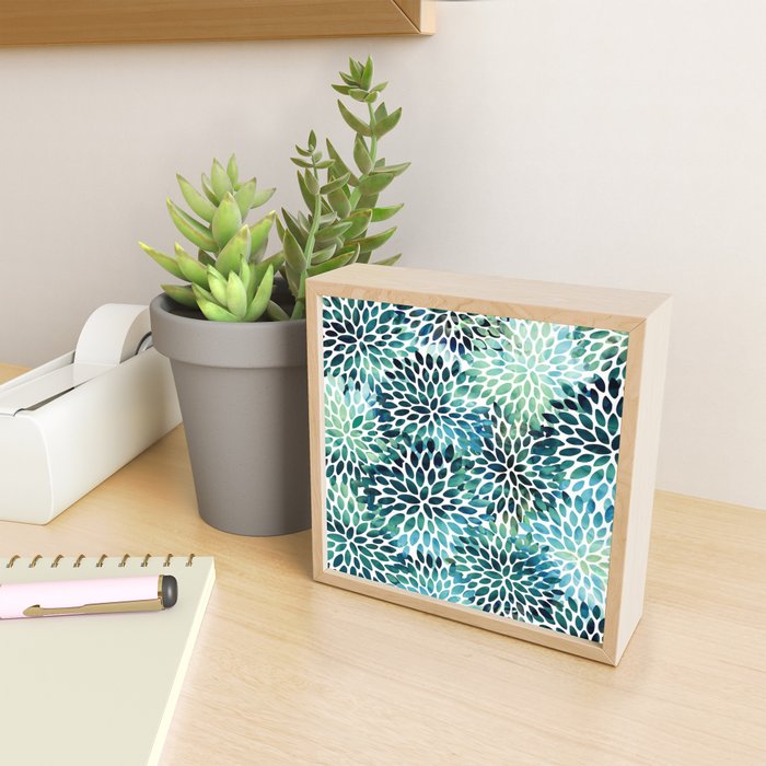Floral Watercolor, Navy, Blue Teal, Abstract Watercolor Mini Art Print Gallery Image 2