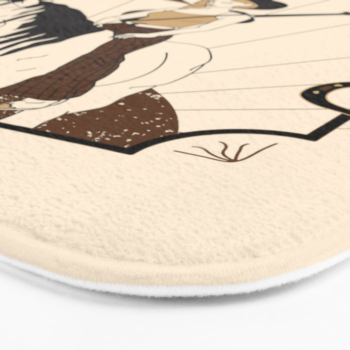 Burning Daylight - Black, Cream, Rust Bath Mat Gallery Image 3