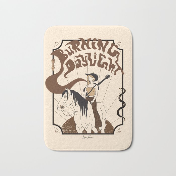 Burning Daylight - Black, Cream, Rust Bath Mat Gallery Image 1